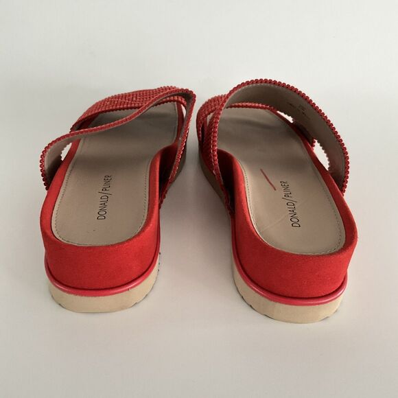 Donald Pliner Sandals Women 8.5M Red Cait Double Strap Open-toe Wedge - Picture 7 of 12